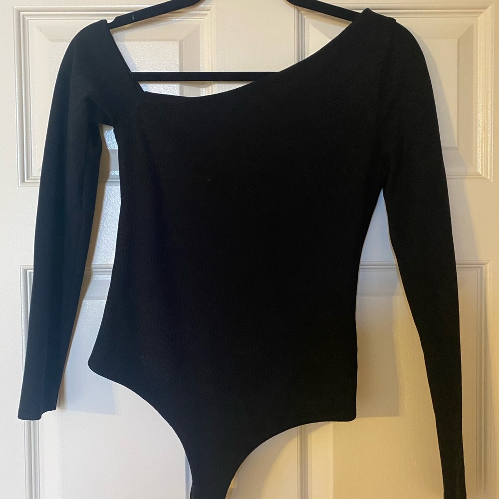 Lover and friends black asymmetrical black bodysuit
